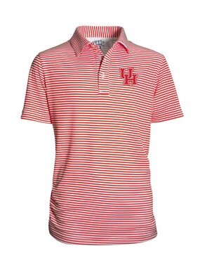 GARB Houston Cougars Embroidered Striped Performance Polo - M (7-8)